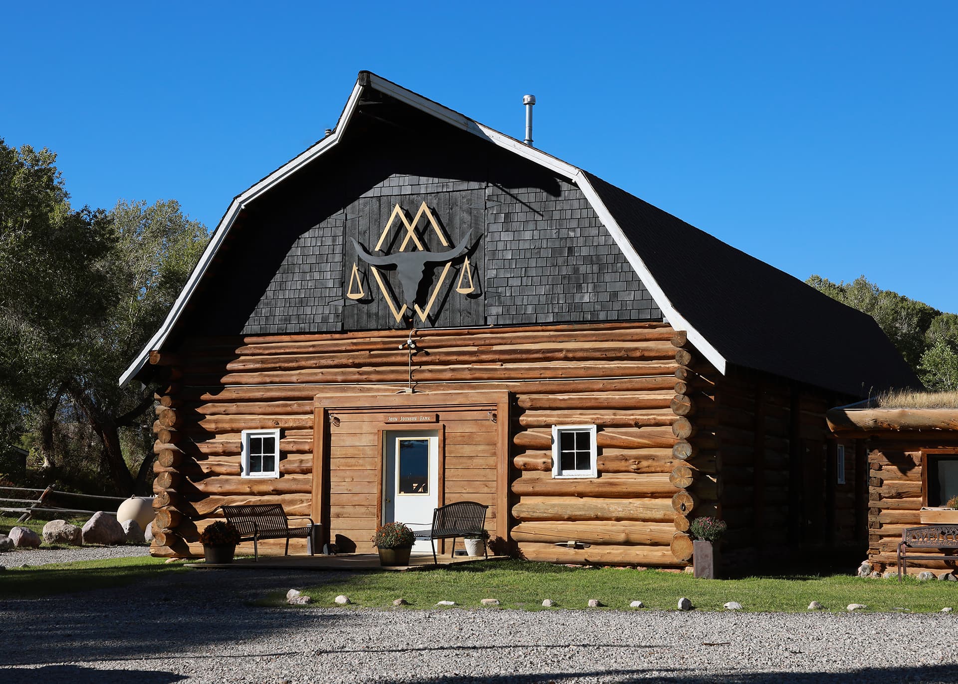 The log barn at Thunderhead Ranch